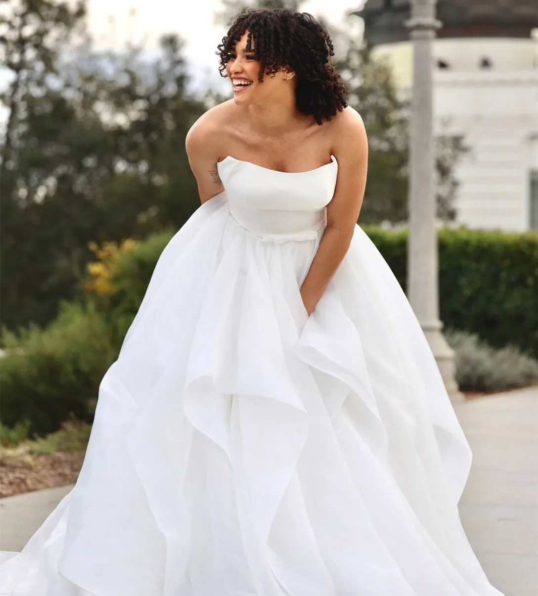 Ivory Strapless A Line Organza Wedding Dress ... From Dyy_dress88, $78.33 | DHgate.Com Ivory Strapless A Line Organza Wedding Dress ... From Dyy_dress88, $78.33 | DHgate.Com