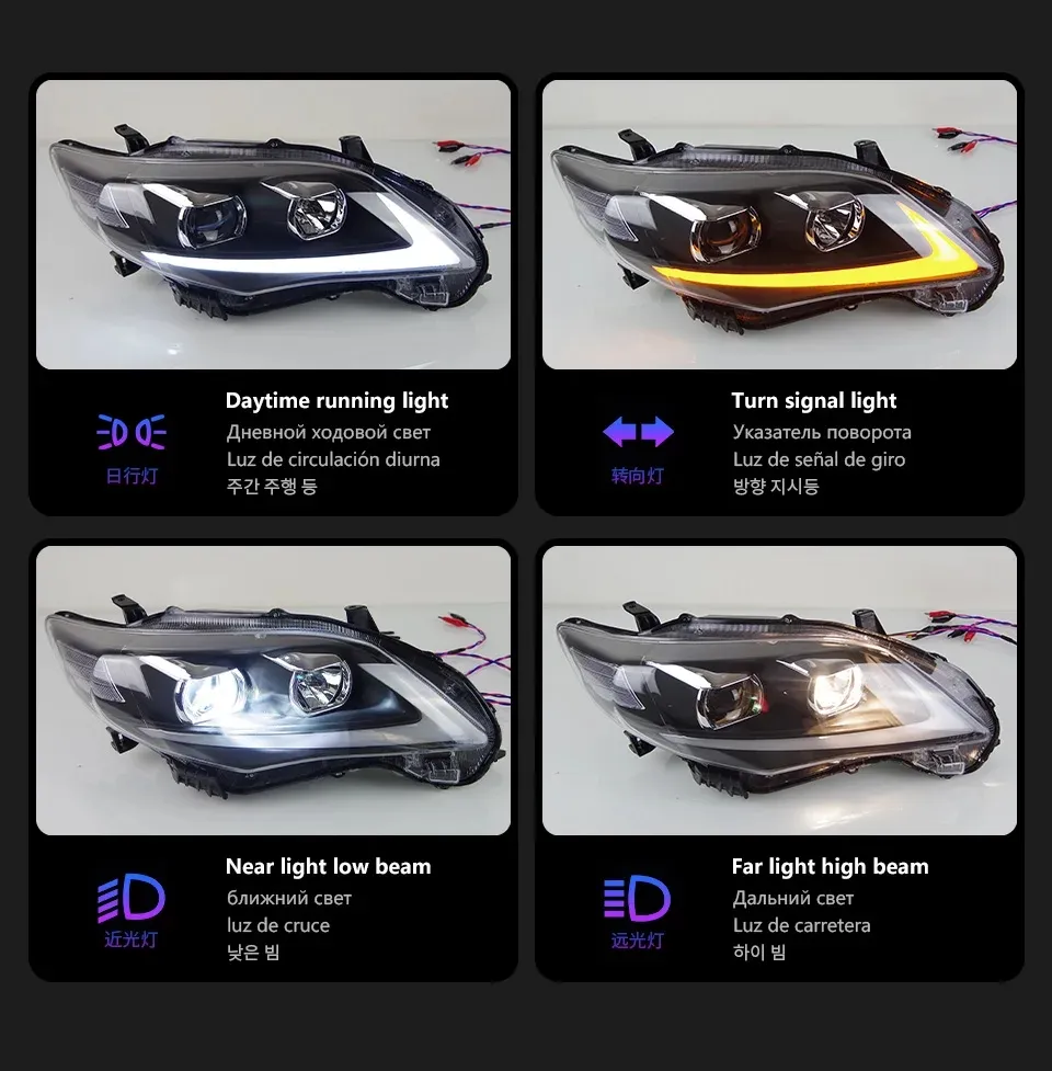 MOSTPLUS Projector Headlamp Headlights Compatible For TOYOTA COROLLA 2011-2013 Not Fit Corolla LE : Buy Online At Best Price In KSA - Souq Is Now - Foto 7