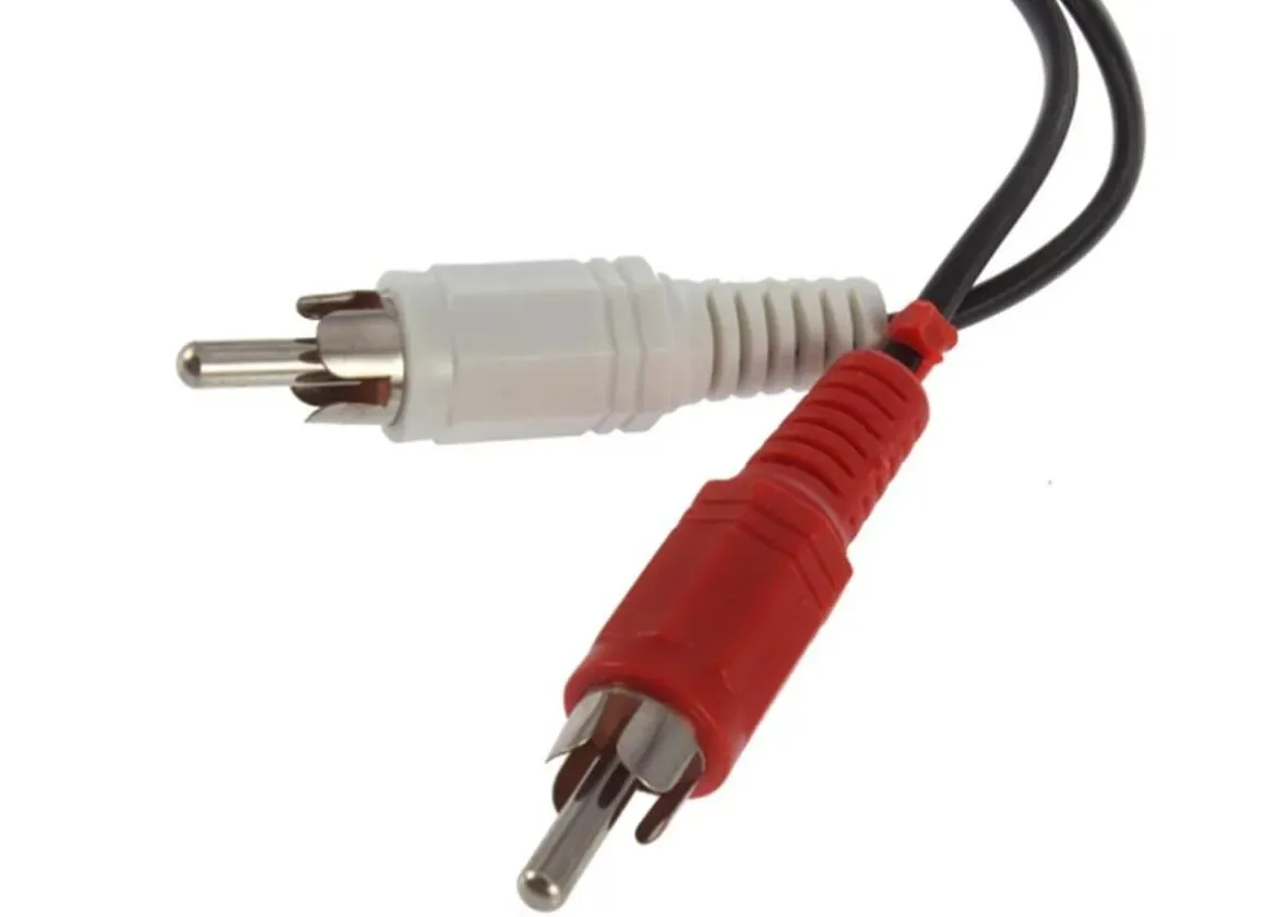 Cable adaptador 2 plug RCA macho X 1 jack 3.5mm hembra