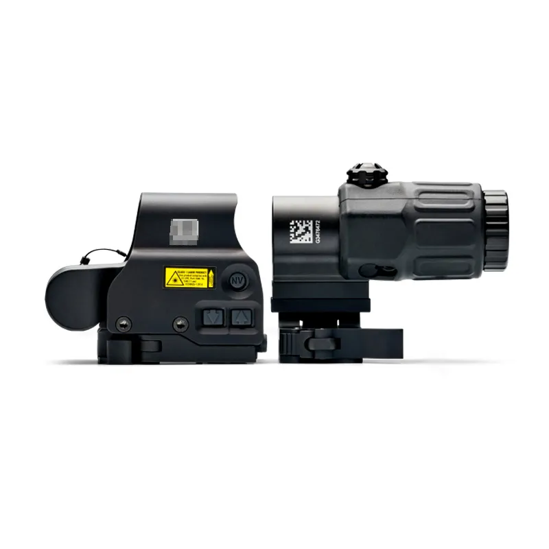 Viseur Holographique G45 Avec Loupe 5x - Points Rouges/verts, Montage Rapide Sur Rail 20 Mm, Pour Fusil Airsoft/loisir