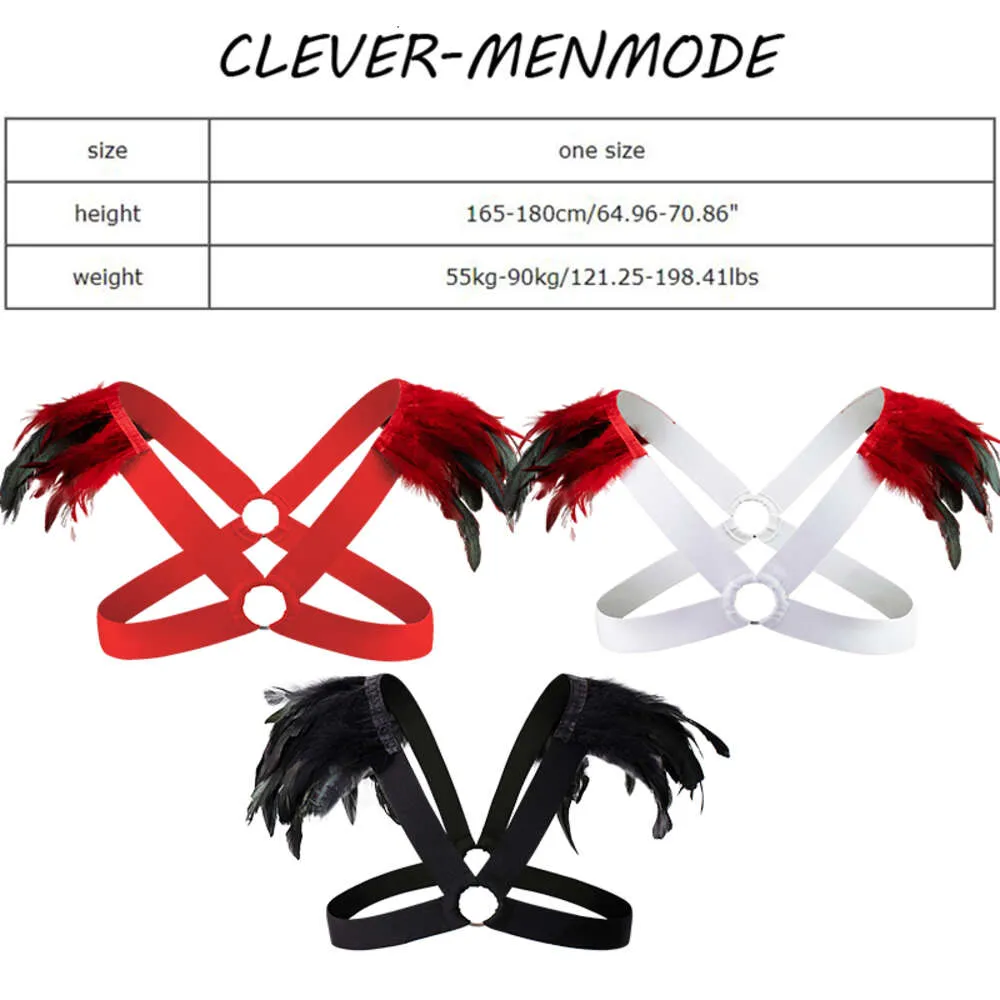 Mens Sexy Chest Strap Crop feather top - BDSM Harness for Rave, Gay  Sissy Bikini, and Mini Lingerie Costume