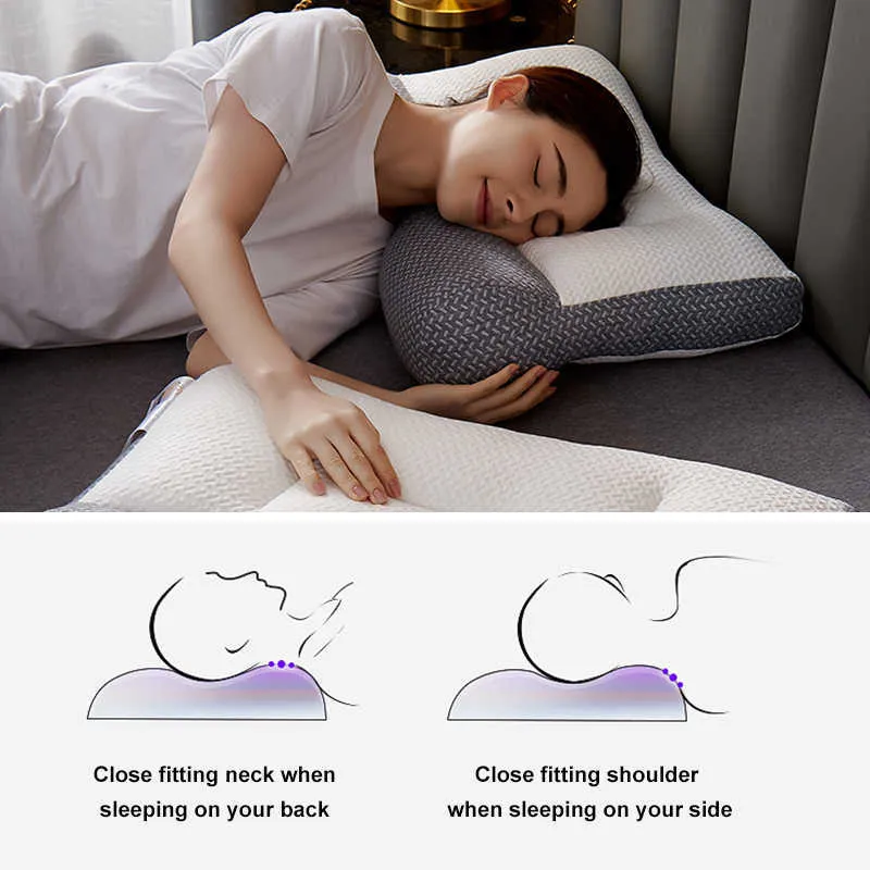 Almohada Cervical Viscoelástica Almohada Ortopédica para Cama, Funda  Lavable.