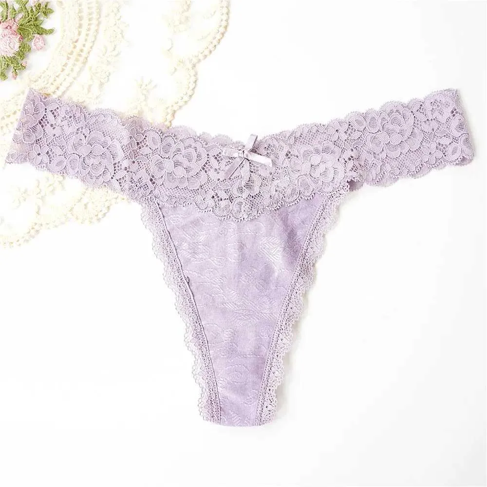 Voplidia Women New G Strings T-Back Panties Lace Cut Girl Bow