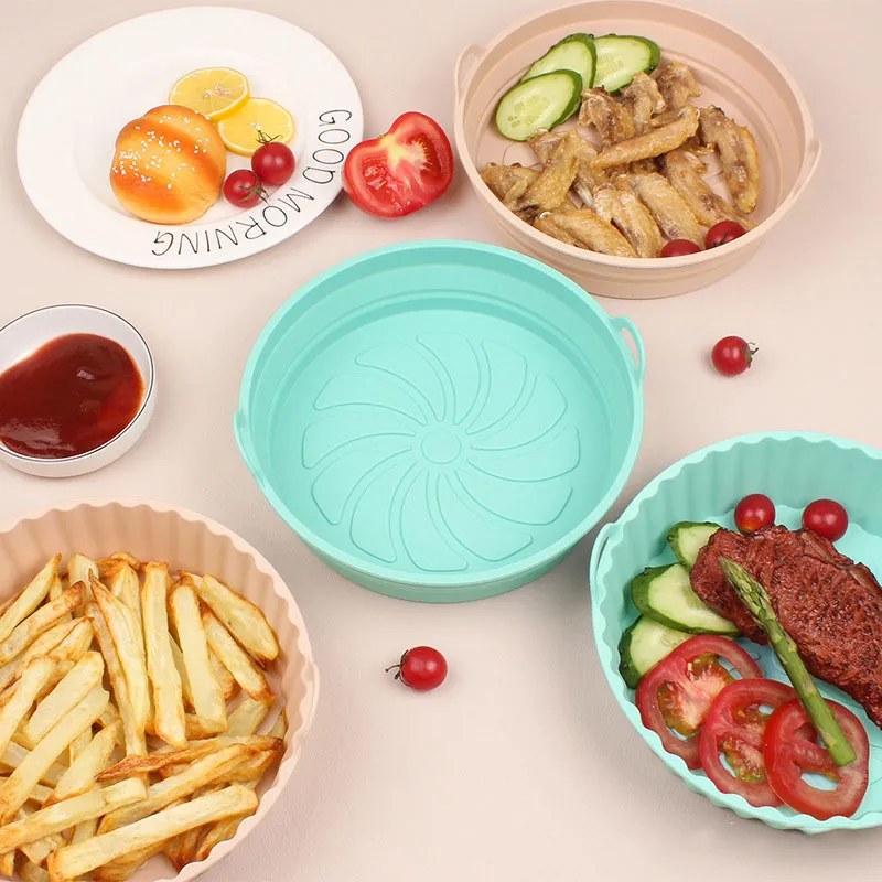 Air Fryer Silicone Baking Tray Reusable Non-Stick Air Fryer Silicone Basket.