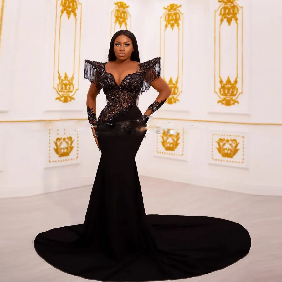 long sleeve black trumpet dress Black Velvet Long Sleeve Keyhole Trumpet Prom Dress