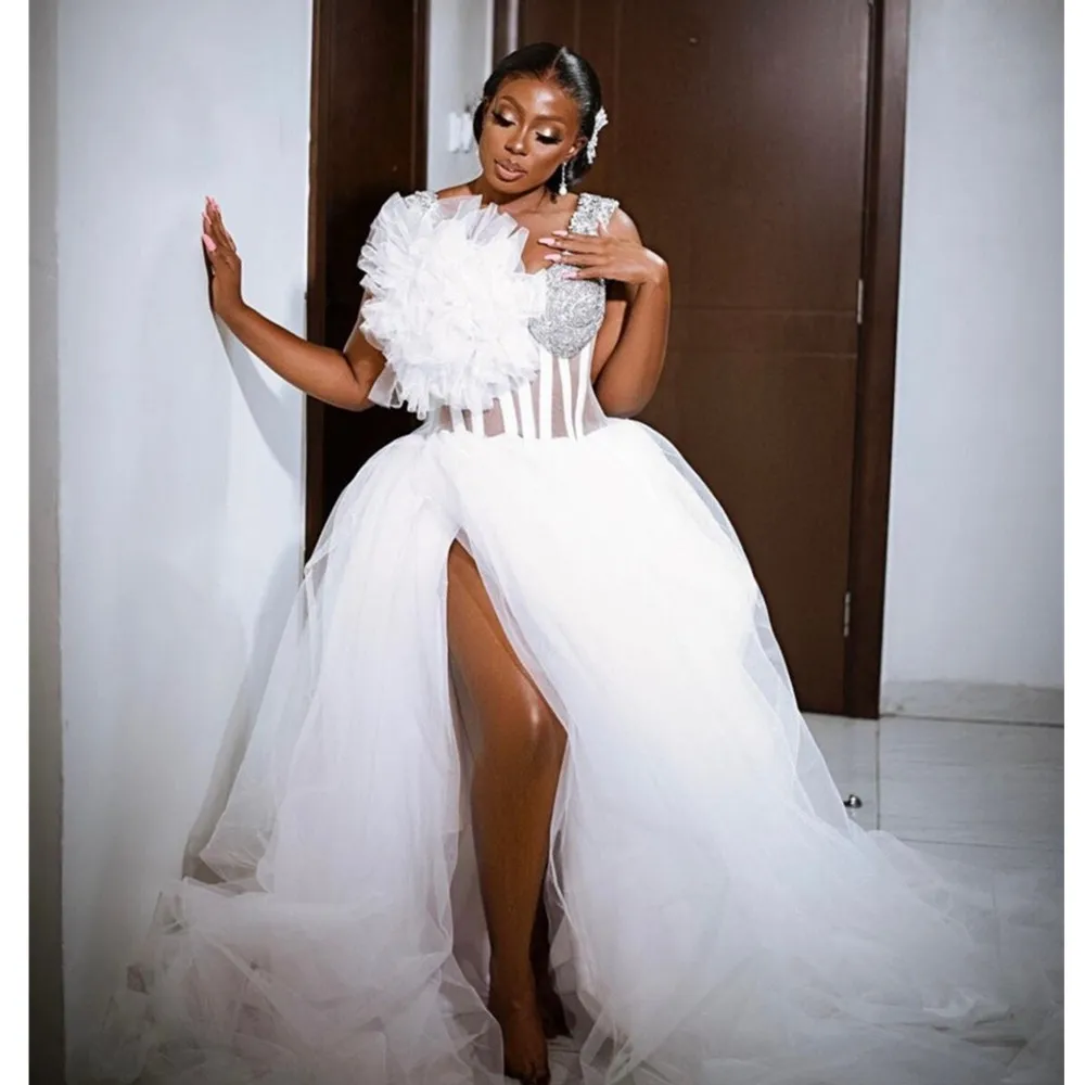 Custom African Plus Size African Mermaid Wedding Dress With Beaded Crystals,  High Neck, And Lace Applique Modest Long Sleeves Bridal Gown With Sweep  Train From Fittedbridal, $147.94