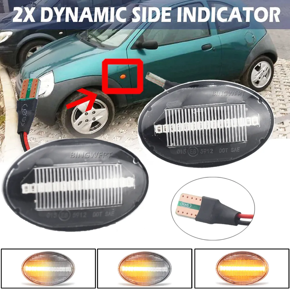 thumbnail image 2 of Amber Side Indicator Repeater Lens Light For Ford Fiesta MK3/MK4, KA, Mondeo MK1, Transit | Left/Right 2 of 13