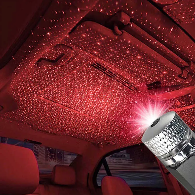 Romantique voiture étoile ciel atmosphère lumière Auto USB alimenté plafond  toit lampe à LED voiture décoration lumière Auto accessoires intérieur 1Pc