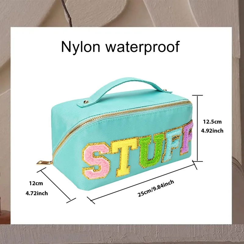 Grote make-uptas voor dames, make-uptas voor dames, met vak voor kwasten, draagbare make-uptas organizer, roze, make-uptas groot