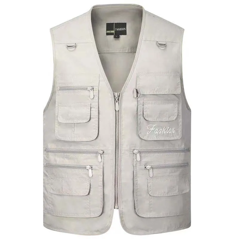 ZOGAA Fishing Vest Male Pockets Men Sleeveless Jacket Waistcoat Work Vests  Outdoors Vest Plus Large Size man winter 2019