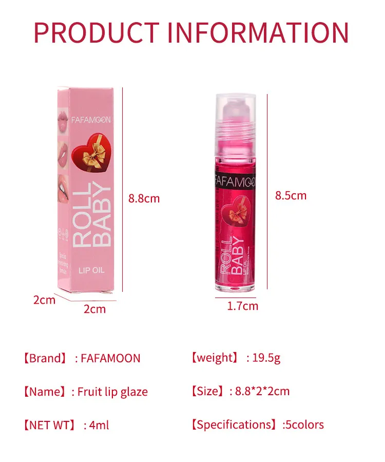 Moisturizing Fruit Zamfam Lip Gloss With Transparent Beads And Liquid