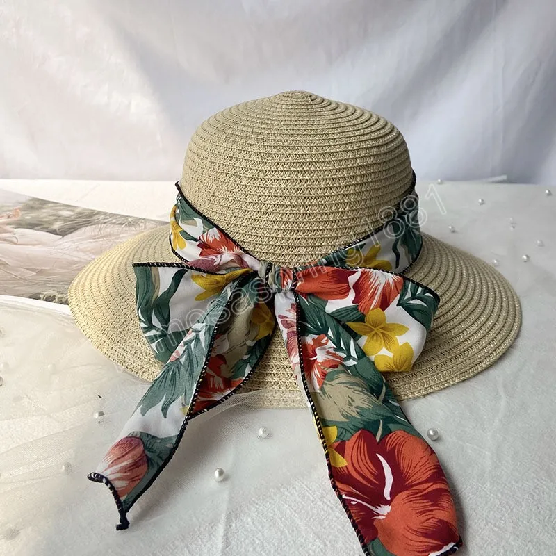 Stylish Black And White Ribbon Raffia Beach Hat With Ribbon With Bow Detail  Perfect For Womens Summer Attire From Mimosaspring1881, $4.27