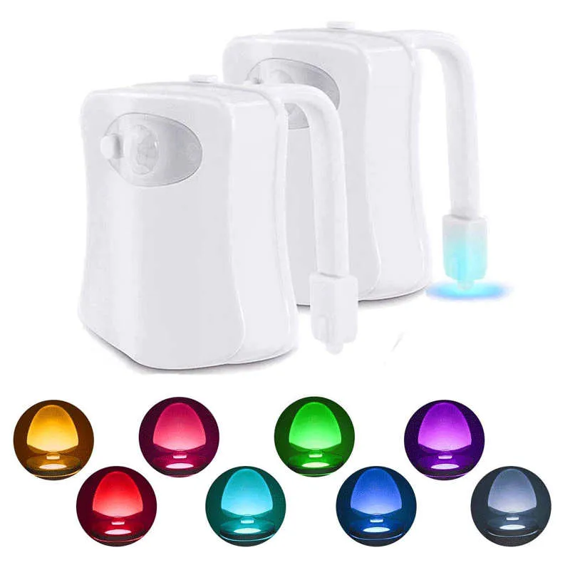 8/16 Colors New Toilet Bowl Night Light, Motion Activated Led