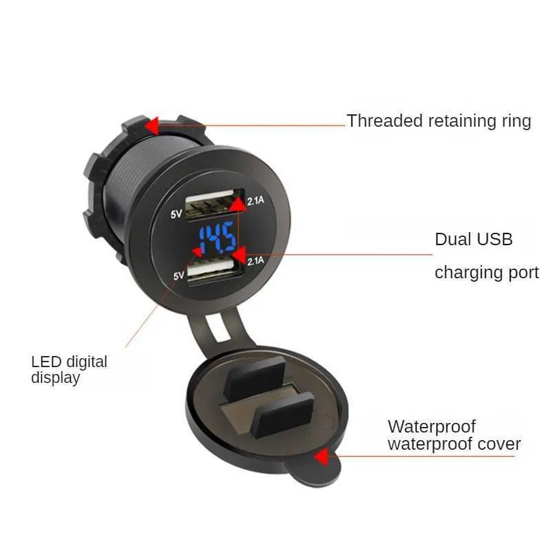 Neu Auto Zigarettenanzünder 4.2A Auto Ladegerät Dual USB Buchse Netzstecker  12V 24V LED Voltmeter Moto Auto Splitter Adapter Von 6,2 €