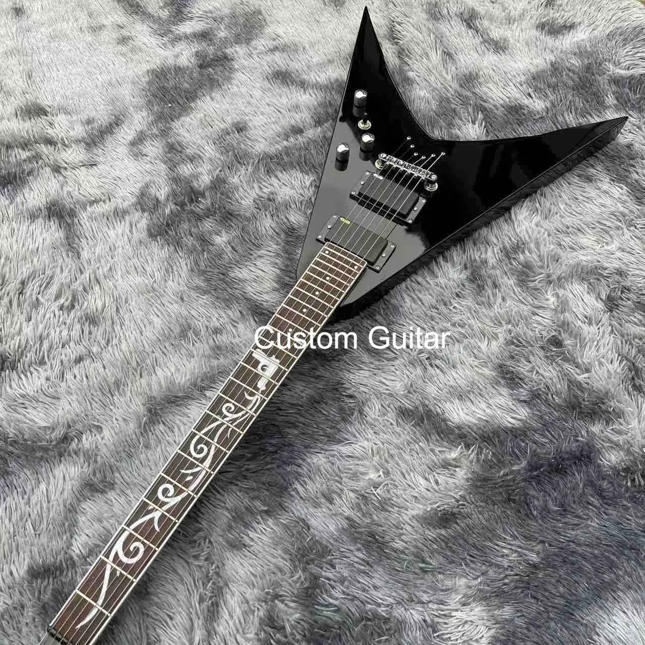 Black LP Guitar Custom Electric Guitar With Mahogany Body, Glossy