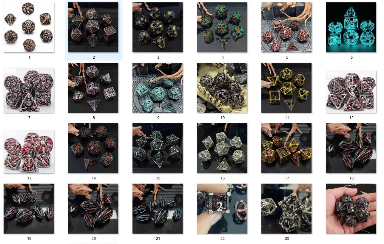 ☆ DHgate 순수 구리 도금 금속 주사위 세트 TRPG, Cthulhu Running Group, 보드 게임용 DD Dragon  Dungeon Hollow Dice 여러 색상 | 오늘 ₩28,580 특가