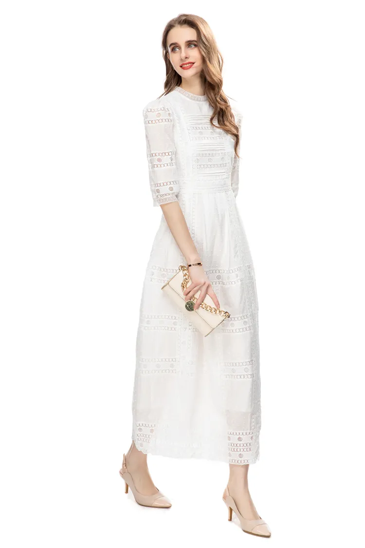 embroidered pencil dress Embroidered Pencil Midi Dress main image 1