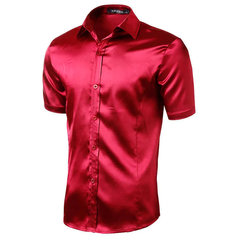 Chemise en soie homme manche courte new arrivals
