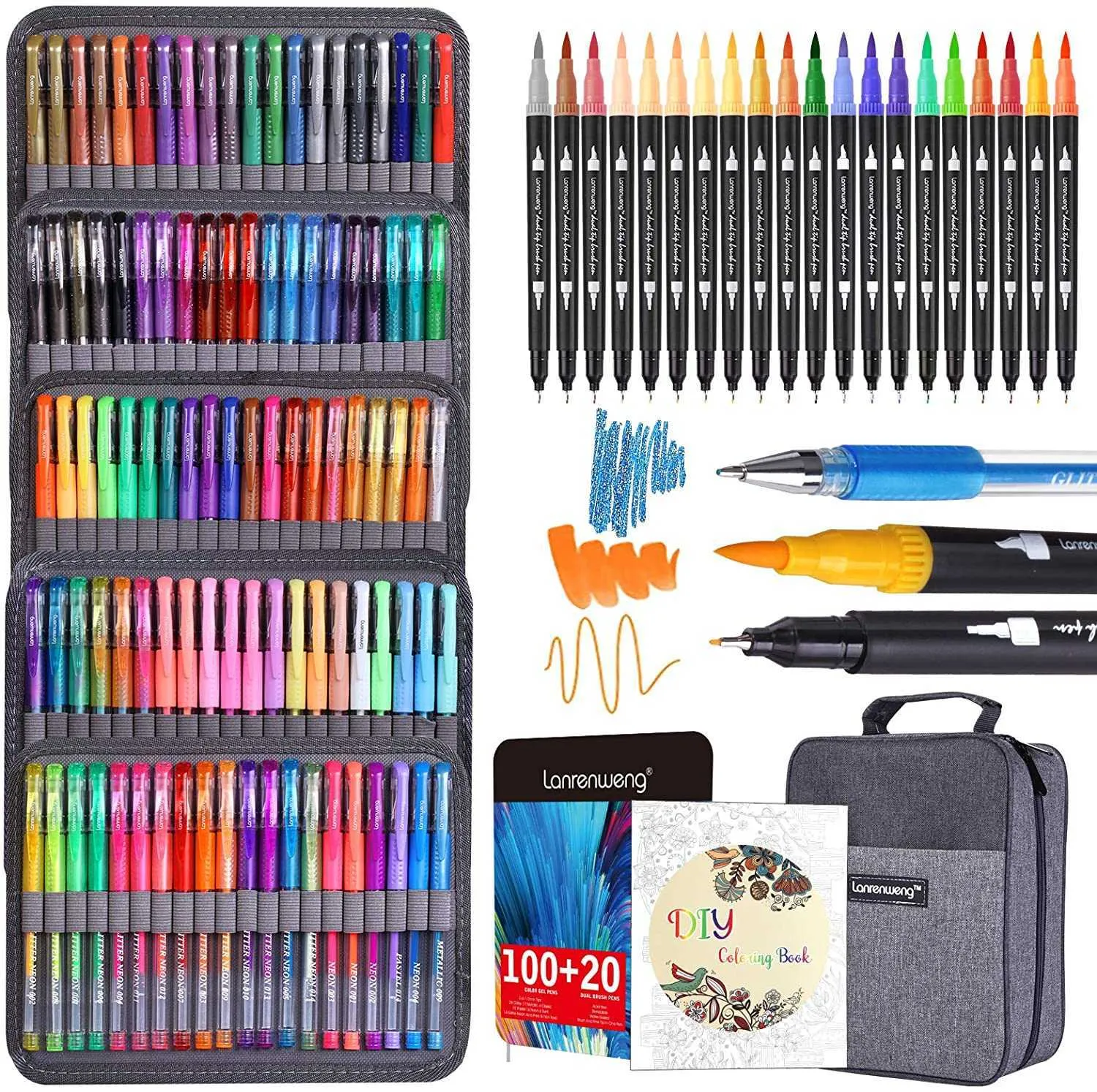 Markers for Adult Coloring Books: 100 Colors Coloring Markers Dual