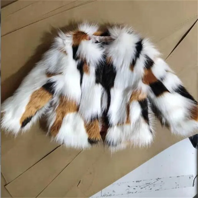 Fox Fur Feather Jacket For Kids Girls' Faux Fur Coat Autumn Winter