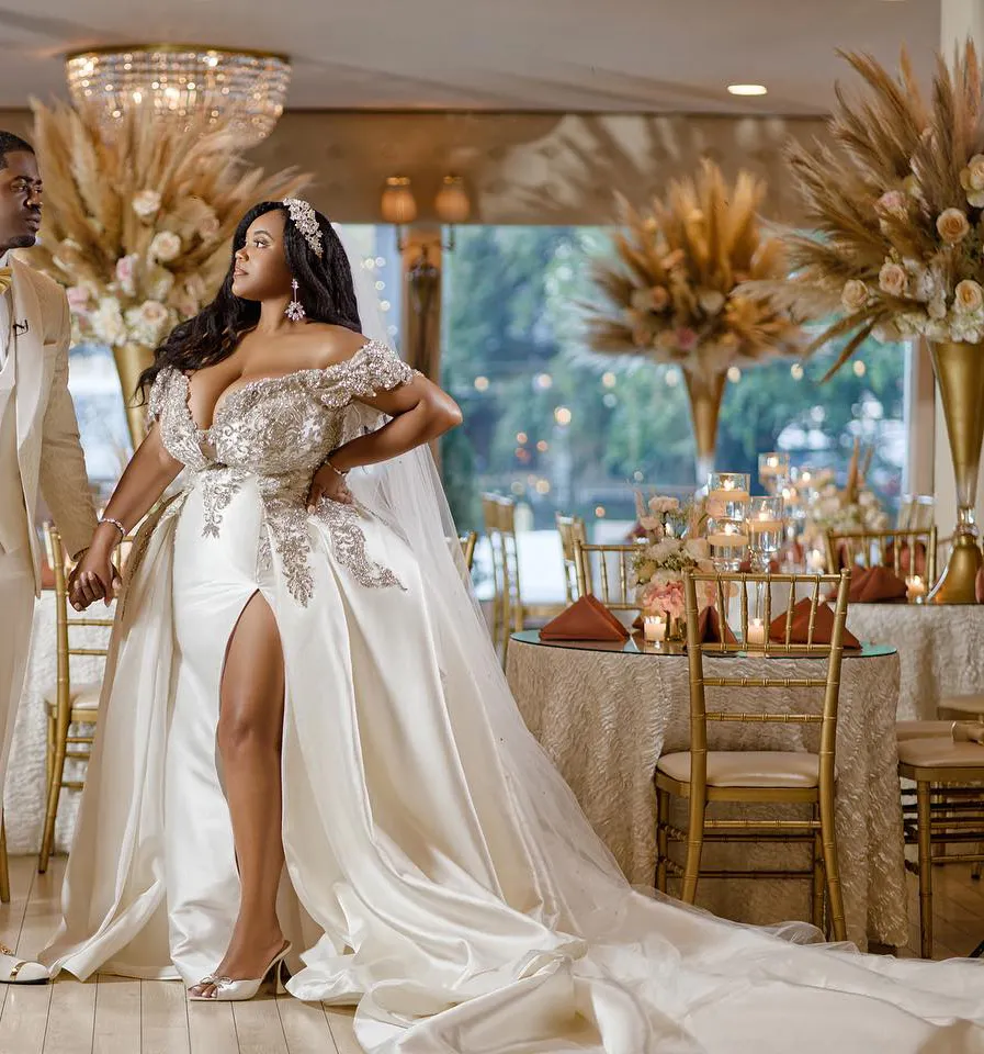 Off Shoulder Mermaid Lace Filipiniana Wedding Gown With Detachable Train And Arabic Beading Plus Size From Manweisi 170 DHgate.Com