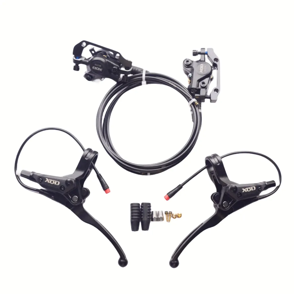 E-Bike Hydraulic Disc Brake Set MTB Scooter Cut-Off Power, Split Tubing,  2-Pin SM Plug, Rotor Bafang Parts Compatible