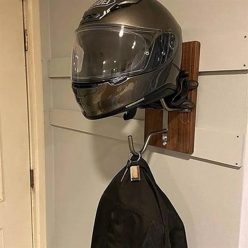 DHgate Wall Mount Motorcycle Helmet Hanger and Jacket Holder Hook with Multipurpose Household Storage Home Garden