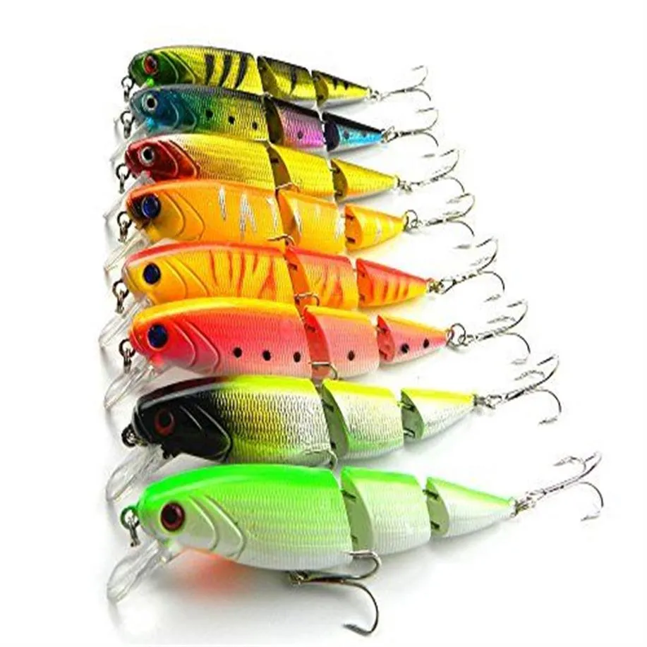 LENPABY Multi Jointed Minnow Fishing Lure Set For Bass And Trout