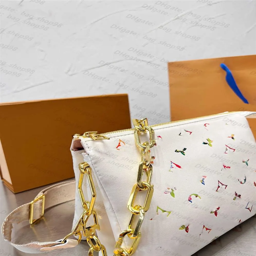 Designer tas hoogwaardige vrouwen enkele schouder reli f kleur koehide lederen ketting neef zuster 2022 mode cross body256rr