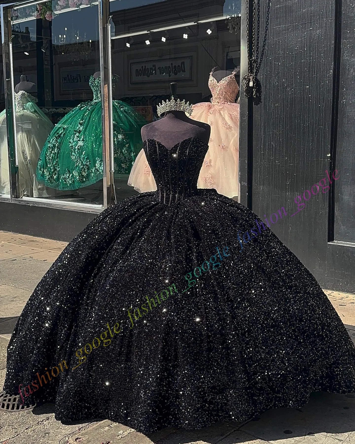 elegant debutante dresses Long Sheer Corset Quinceanera Ball Gown with Bow Sage / XSmall
