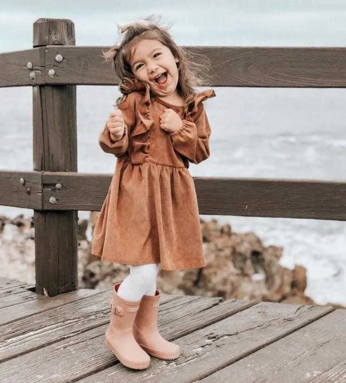 Girls' Korean Version Autumn Corduroy Pleated Lace Princess Dress for  Toddlers and Kids 2-6 Years from Dhgate Girl's Dresses - price 17.64