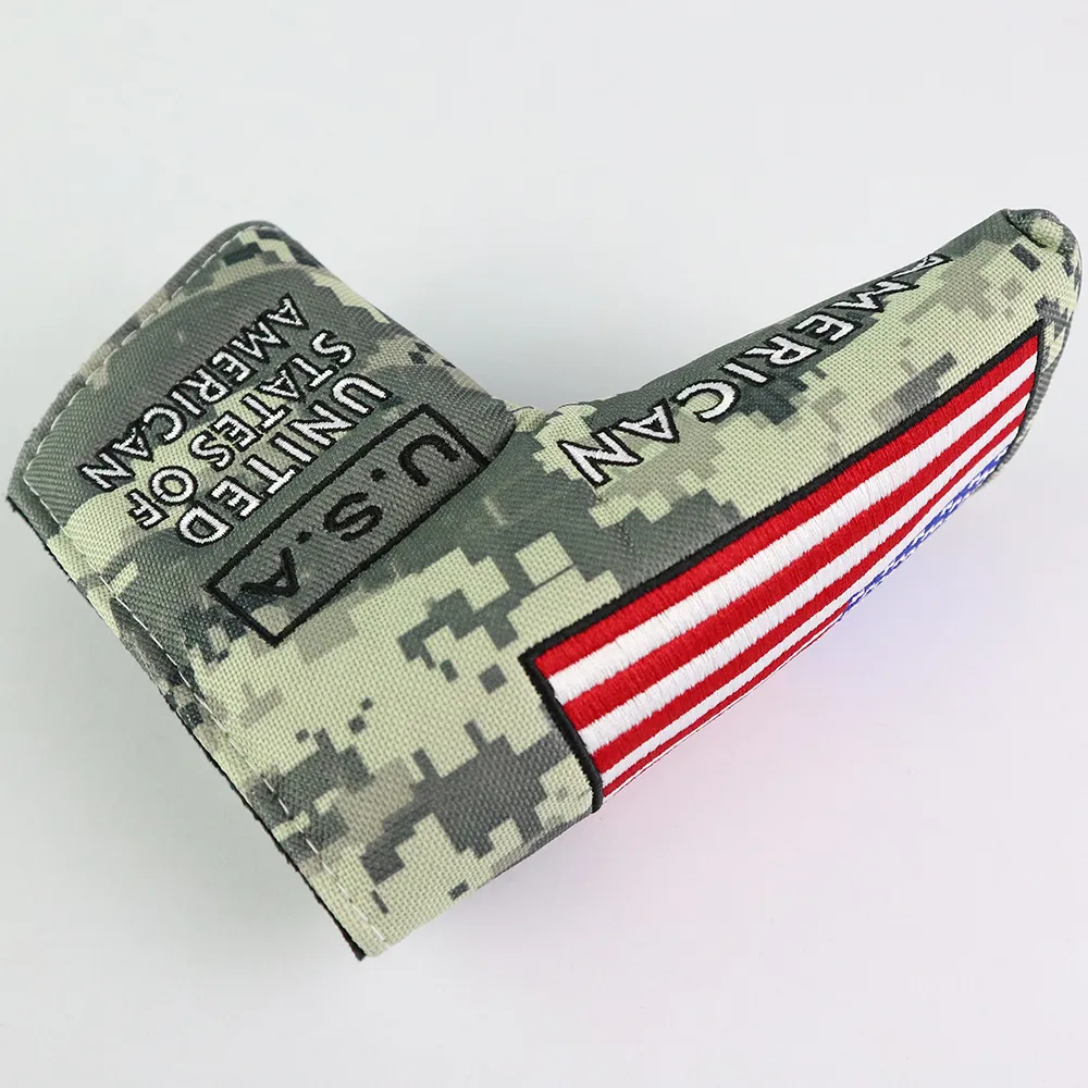 Golf Putter Cover USA American National Flag for Mallet Blade Golf Putter Head Cover Protector Magnetic Closure