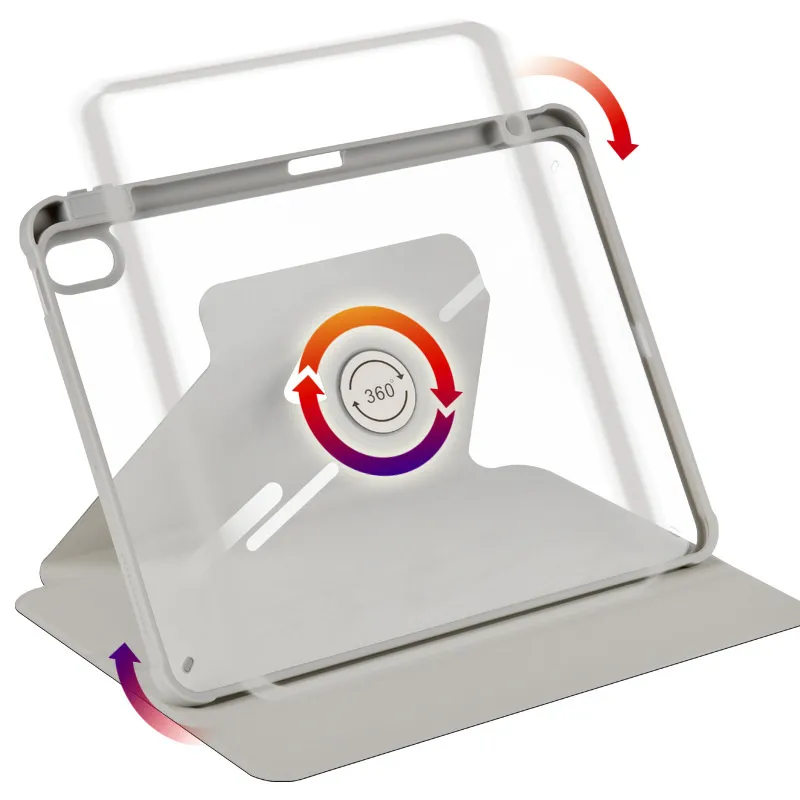 360 Degree Rotating Hybrid Acrylic For IPad Case Pro 11 13 M4 2024 M2 ...