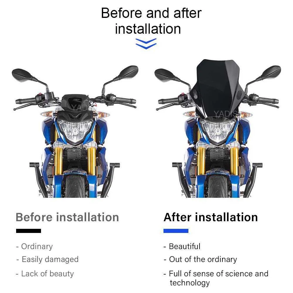 Für BMW G310R R1150R R1200R Universal Motorrad Einstellbare  Windschutzscheibe Deckt Bildschirm Rauch Objektiv Motorräder Deflektor 0203  Von 45,54 €