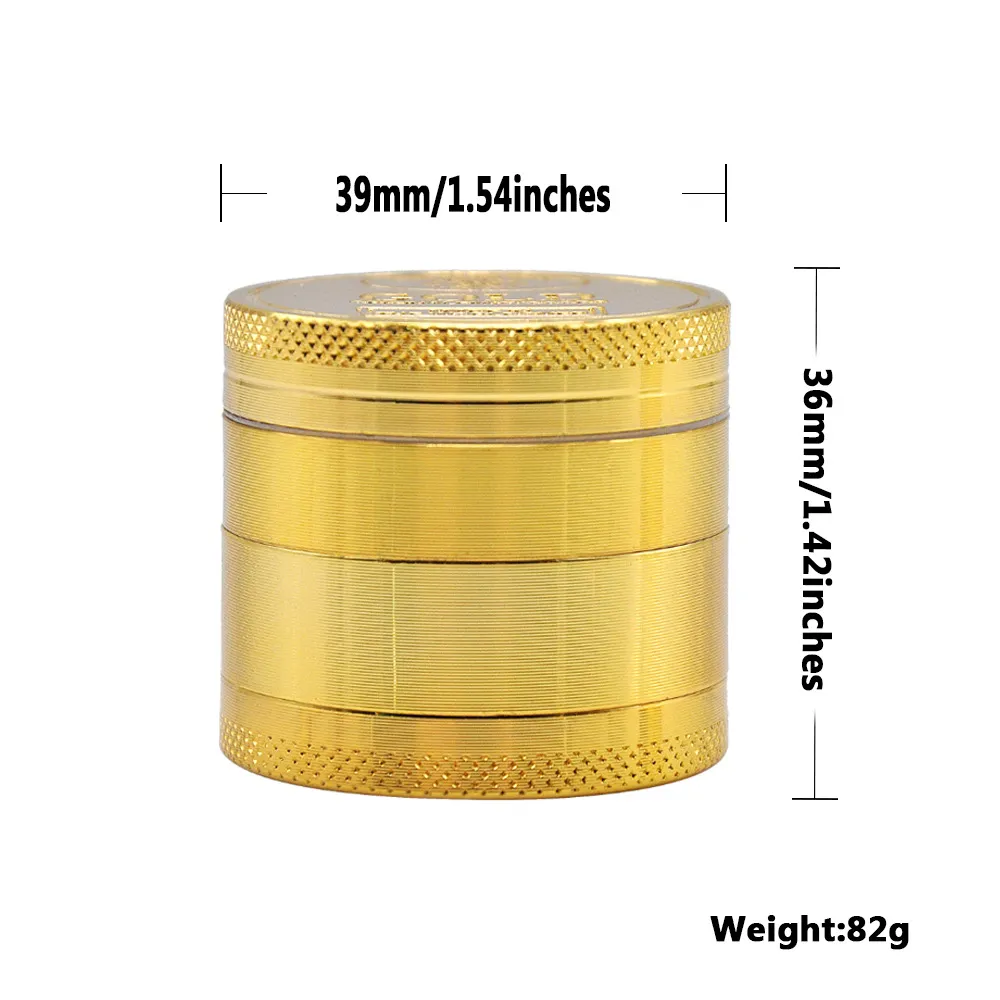 Gold Coin Metal Grinder Herb Grinder Metal Zinc Alloy Tobacco Herbal