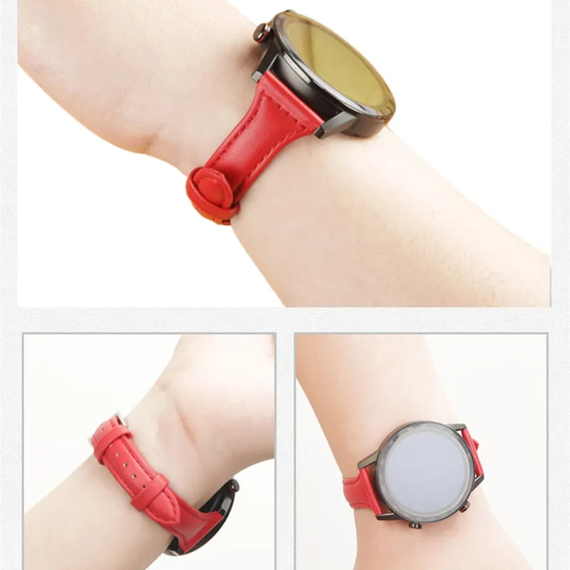 Cinturini Cinturino In Pelle Smart Watch Est 20mm 22mm Samsung