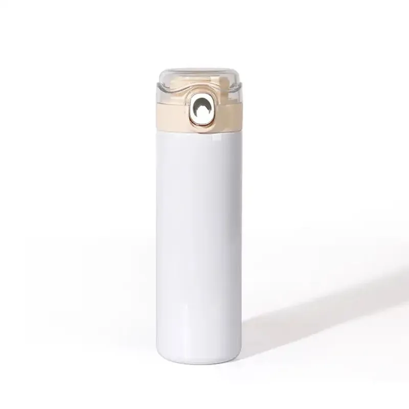 Portable Sublimation Blanc 12 oz 15 oz Thermos Flacon Bouteille D'eau Double Paroi En Acier Inoxydable Tasses Isolées Sous Vide Tasse Voyage Droite Sport Gobelet Avec Couvercles