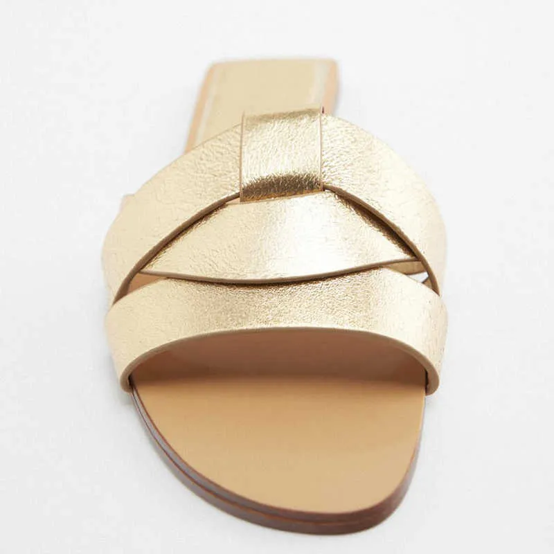 Sandals TRAF Womens Sandals Gold Flat Shoes... From Sts_016, $24.53 |  DHgate.Com