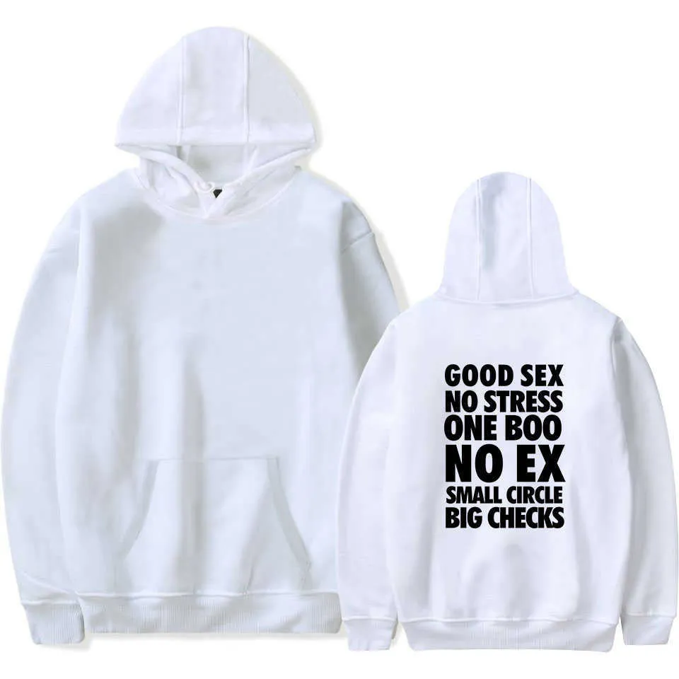 Men s Hoodies Sweatshirts Good Sex No Stress One Boo No Ex Small Circle Big Checks Hoodies Men Funny Print Pullover Streetwear Hoodie Women Men