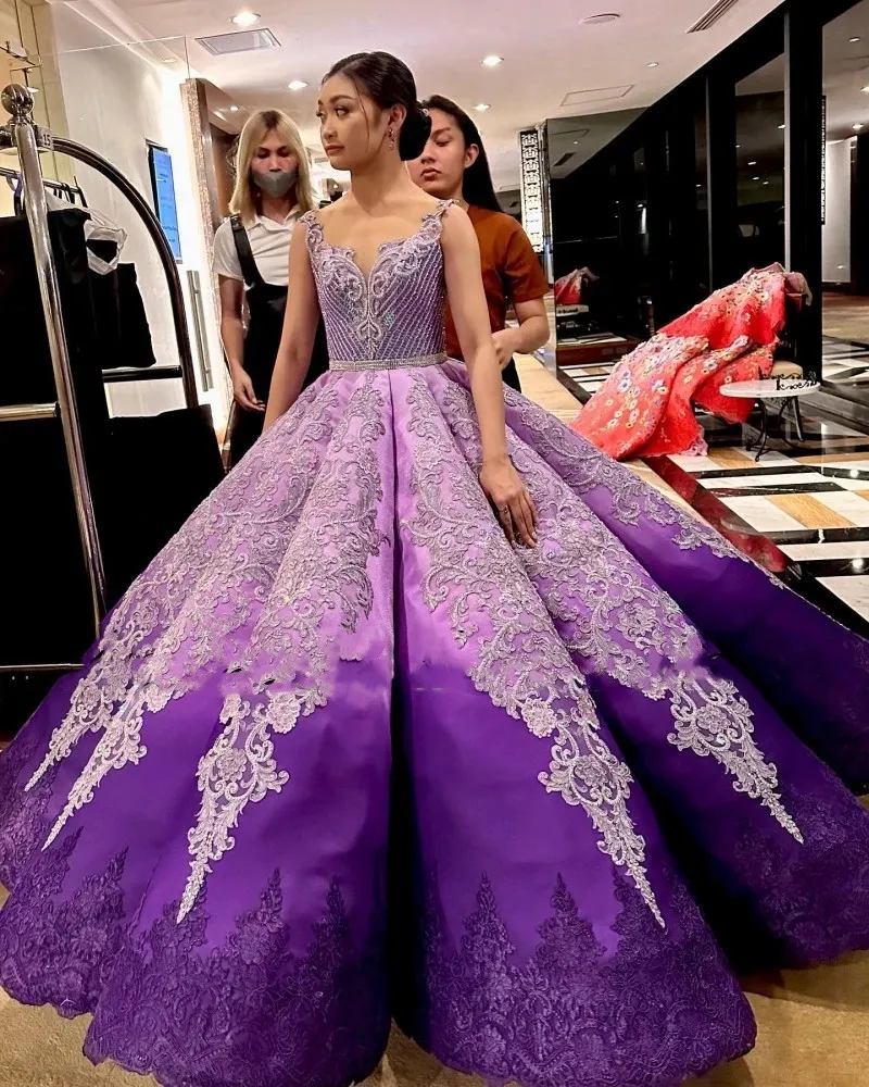 G131, New Purple Satin Off Shoulder Ball gown, Size (XS-30 to XL-40) –  Style Icon www.dressrent.in