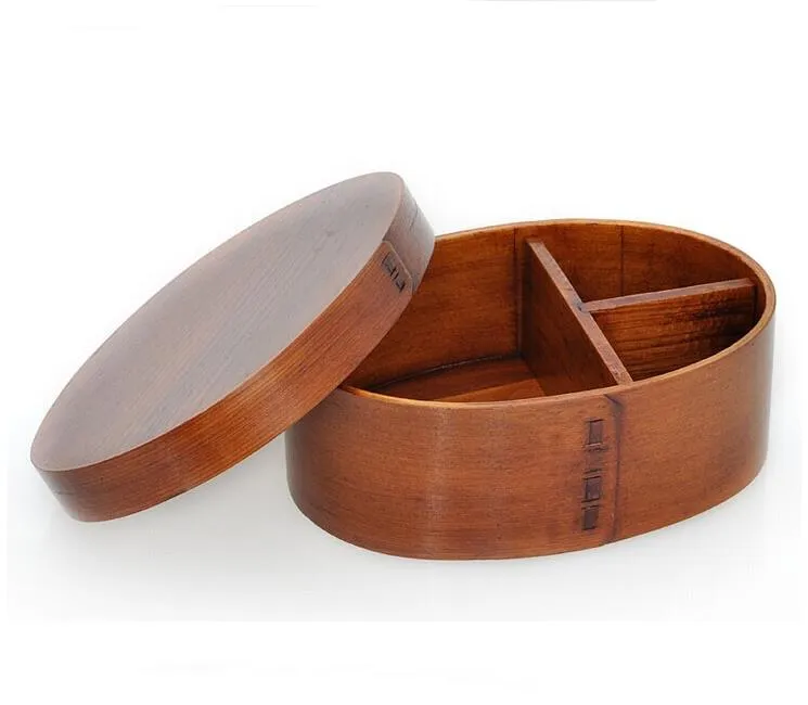 YOSOO Boîte à Lunch Boîte à Bento En Bois De Forme Ovale Sushi Lunch
