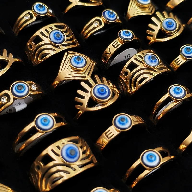 Gothic Evil Eye Ring – Stainless Steel Demon Eyes Band, Sizes 8, Punk Rock Jewelry For Men & Women (No Gemstone)
