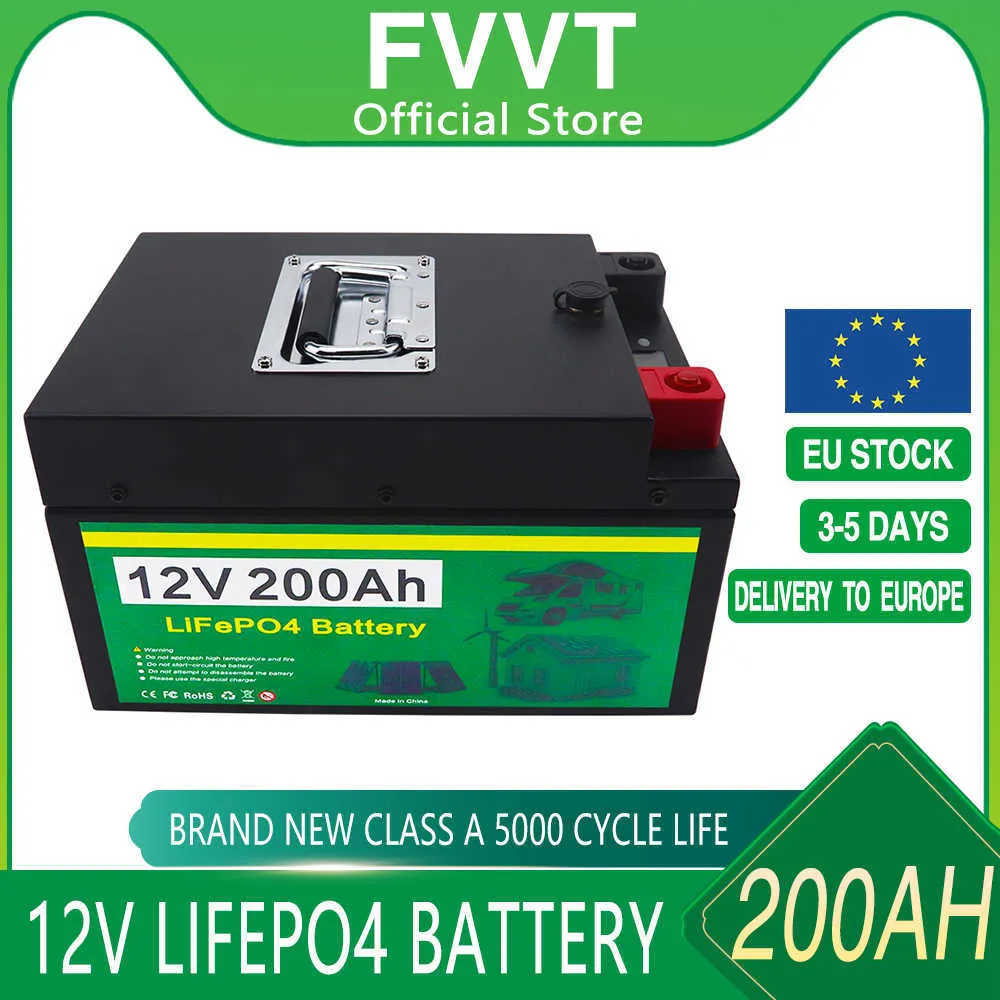 12V 200Ah 100Ah LiFePO4 Batterie Eingebaute BMS Lithium Eisenphosphat  Zellen Für Wohnmobile, Wohnmobile, Golfwagen, Netzunabhängige Solaranlage  Mit Ladegerät Von Lpktmq, 264,91 €