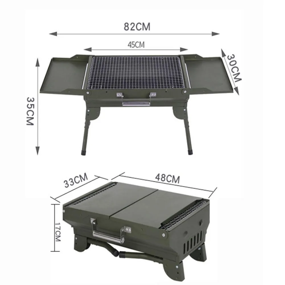 Tragbarer Holzkohlegrill Faltbar - 35x26x20cm Camping Picknick Grill