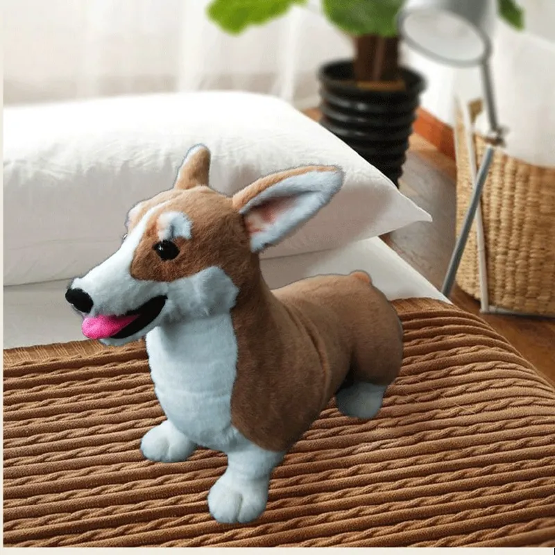 Plush Dogs Doll Welsh Corgi Toys For Children Simulation Animals