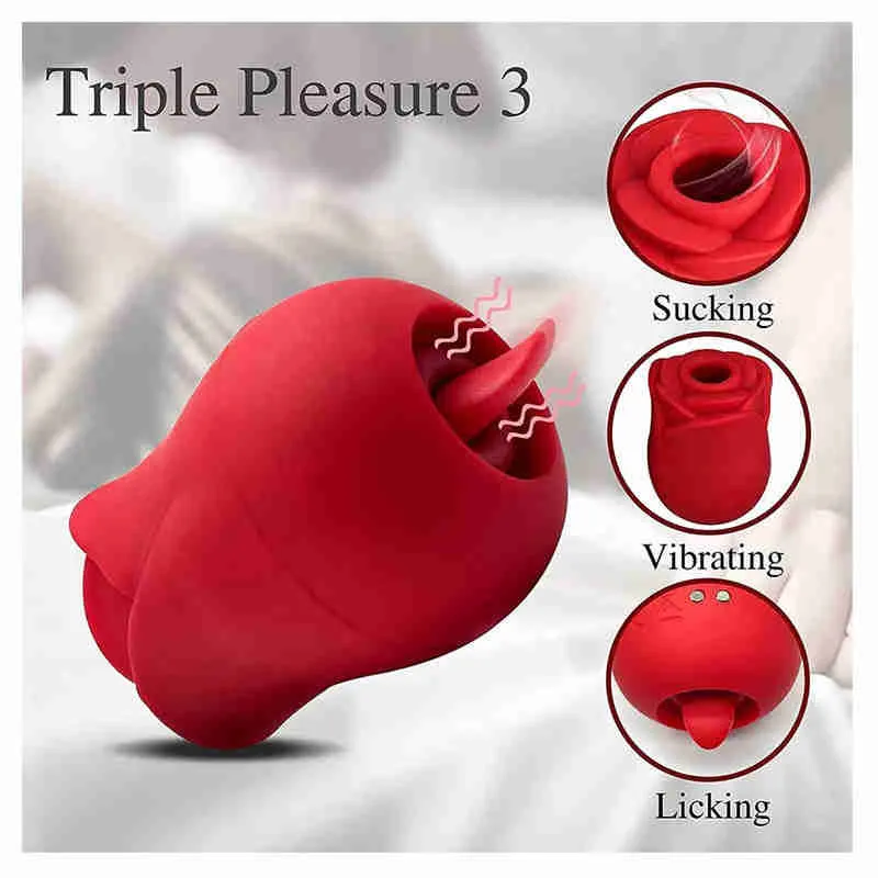 Rose Sucking Vibrator 10-Speed - Clit & Nipple Stimulator With G-Spot Massage Vibrating Clit Sucker Rose Sucking Vibrator 10-Speed - Clit & Nipple Stimulator With G-Spot Massage Vibrating Clit Sucker