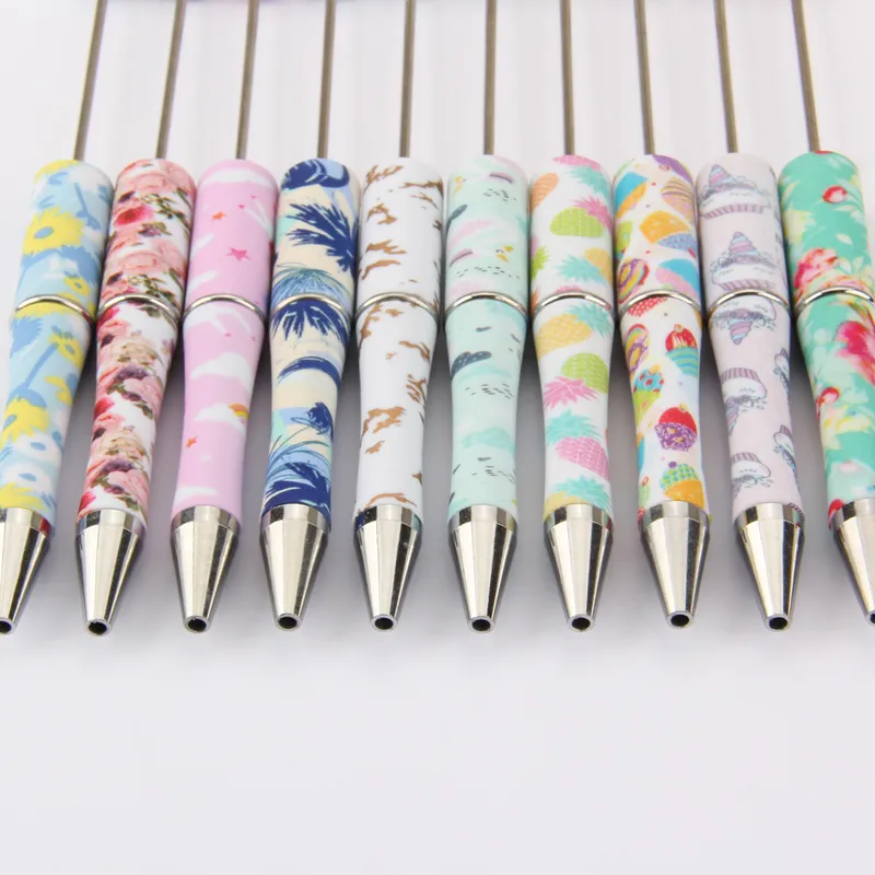 5pcs/set Beaded Ballpoint Pen With Diy Creative Design, 5 Colors Ink, For  Office And School Supplies
