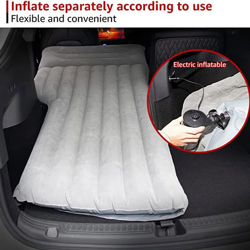 Matelas de voyage gonflable pour enfants avec pompe, lit de voiture,  coussin de lit, siège arrière