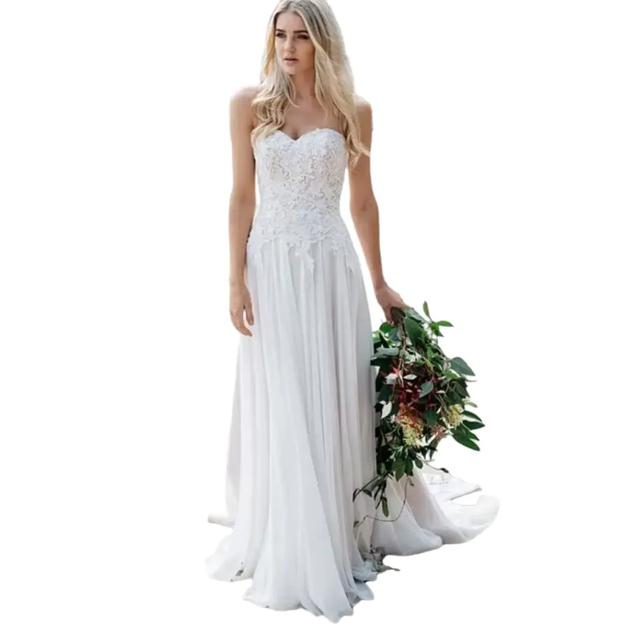 slim fit dress slacks LaDivine CD797W Fitted Long Bridal Gown Pleated Lace Wedding Dress – The  Dress Outlet main image 1