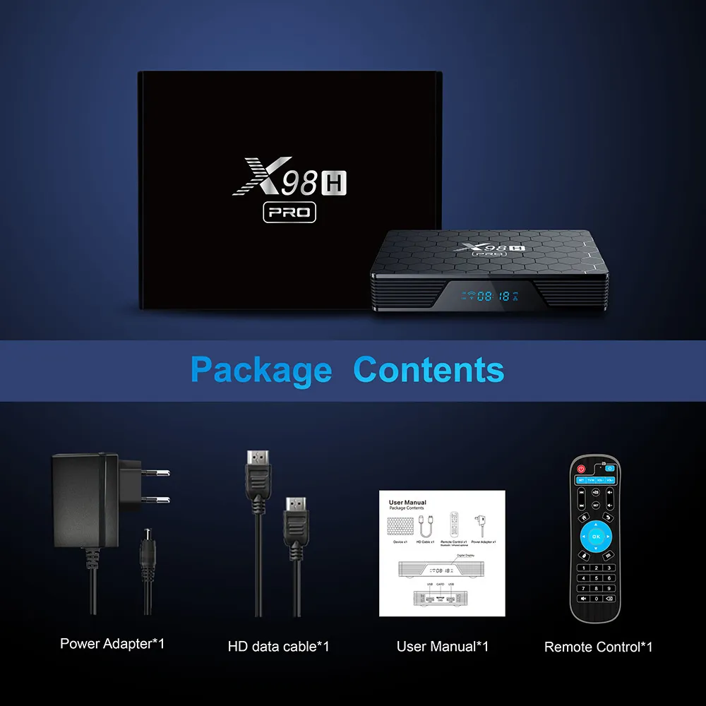 X98h Android 12.0 Smart TV Box Allwinner H618 Dual-Band WiFi6 2.4G / 5g  WiFi HD 4K Media Player (2G+16G) - EU Plug - China Set Top Box, Smart TV Box